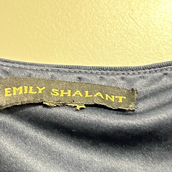 Emily Shalant  Sequin V Neck Top Lined Blue ( 34”Bust x 19”Long) Party Prom - Picture 6 of 9